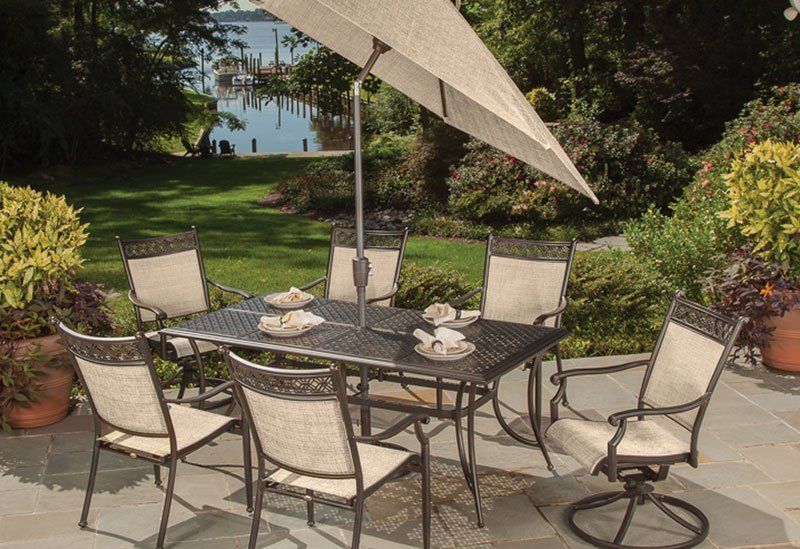 HighQuality Aluminum Patio Sets Harrow's Serving Long Island